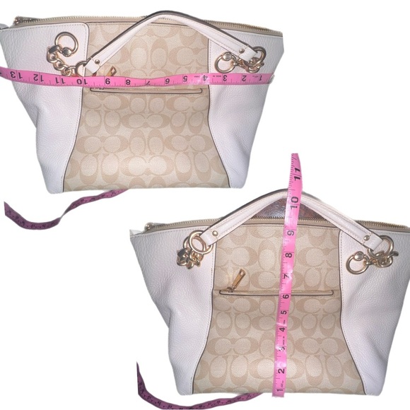 Coach Beige Signature Tote Bag with long strap - Picture 11 of 13